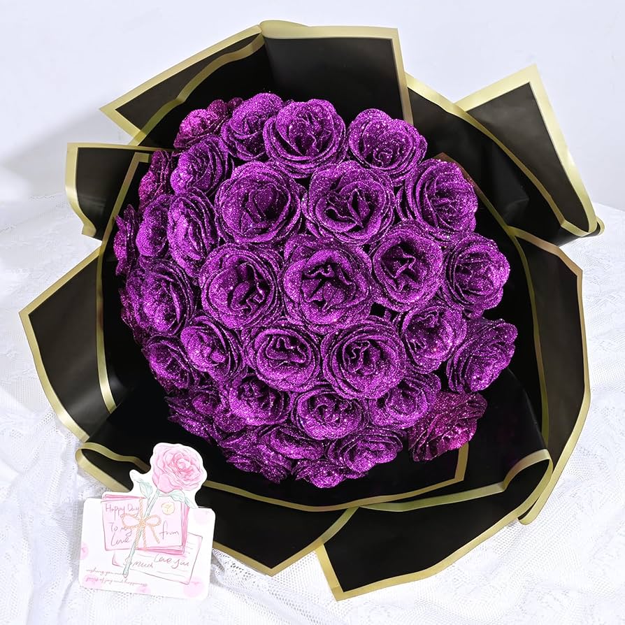 Eternal Lavender rose with Glitter