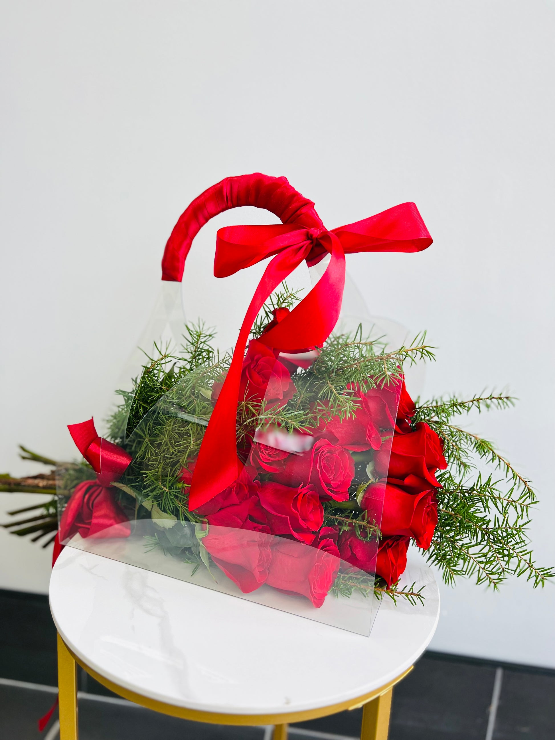 Red Roses in a Bag Christmas Flowers Toy Florist