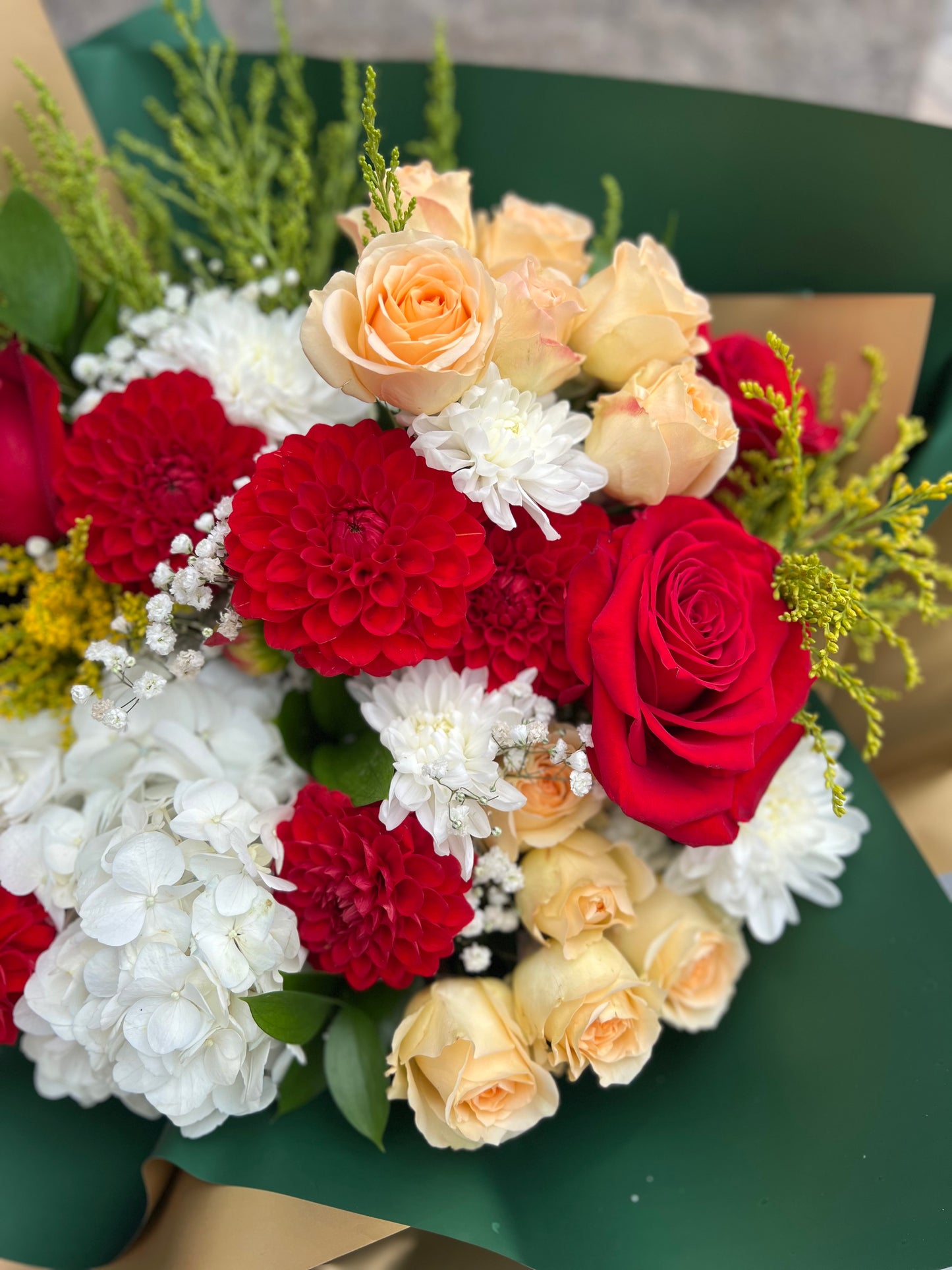 Crimson Sunset Flower Bouquet
