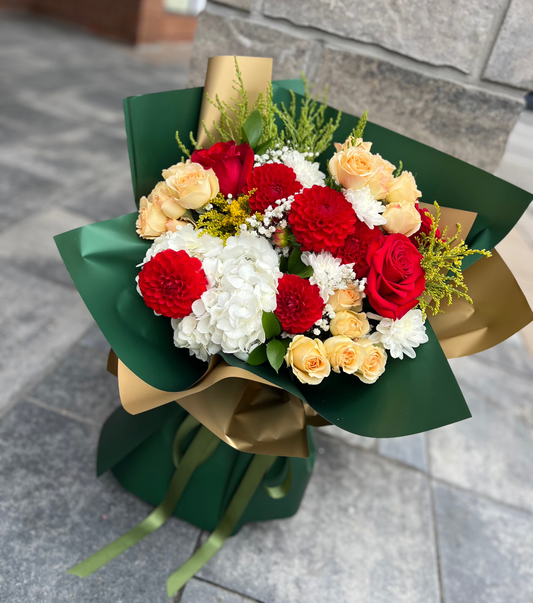 Crimson Sunset Flower Bouquet