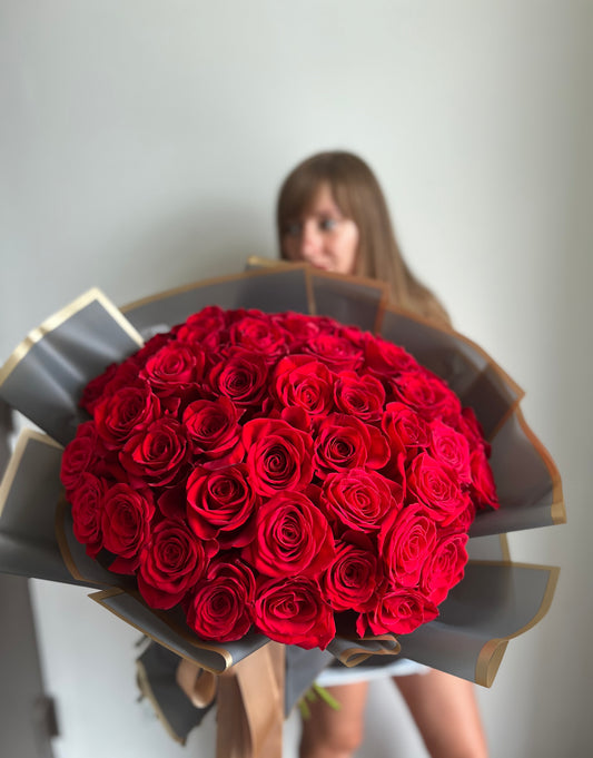 Ruby Romance Red Rose Bouquet (50 stem)