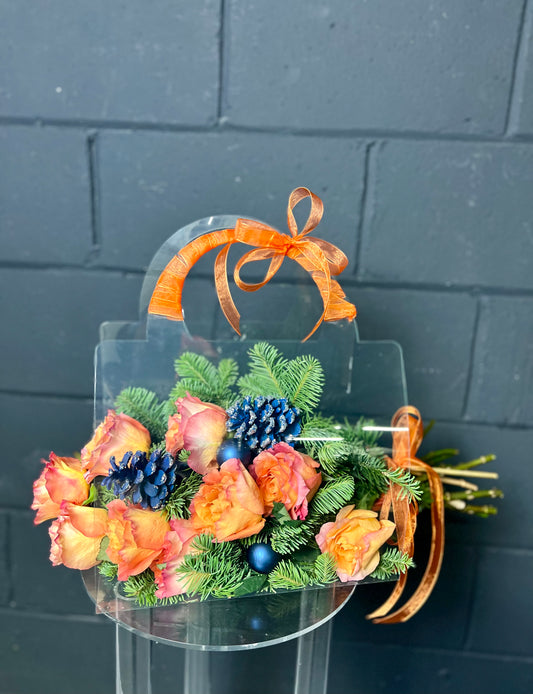 Orange Roses in a Bag - Toy Florist