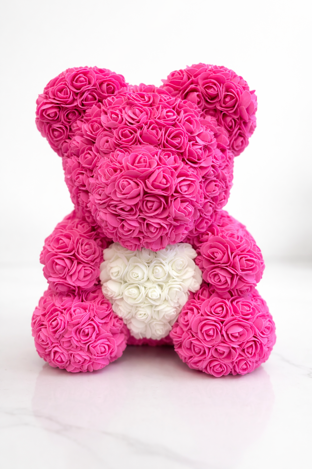 Rose Bear Pink with White Heart