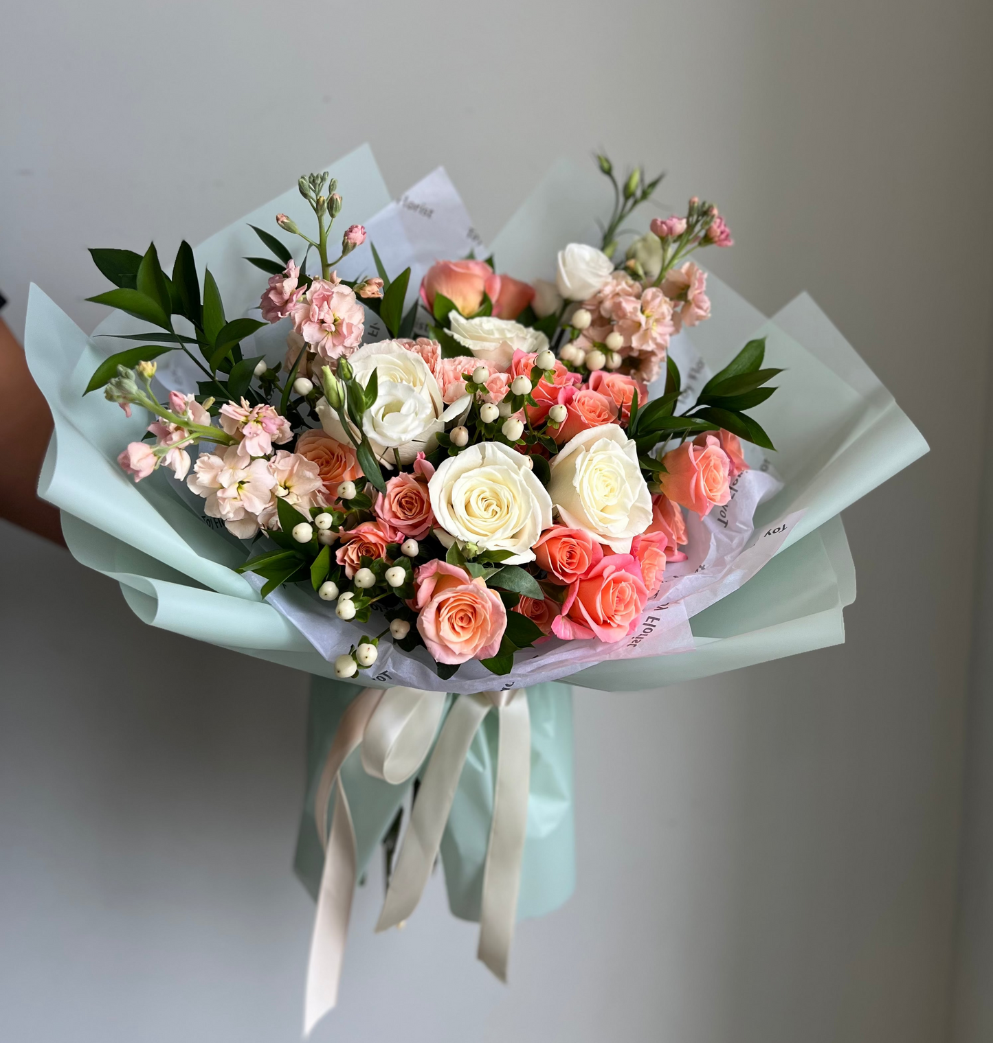 White and peach flowers