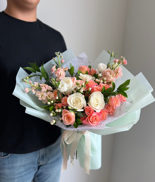 Soft & Sweet Gift - Peach Whisper Flower Bouquet