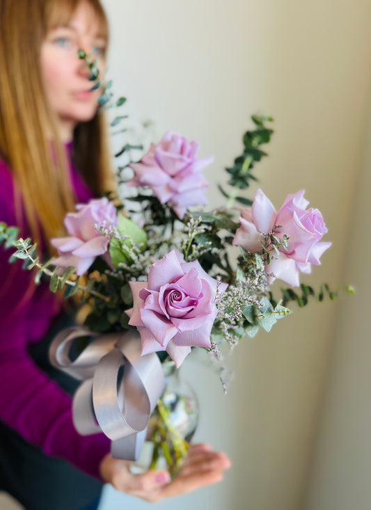 Petite floral vase arrangement - Toy Florist