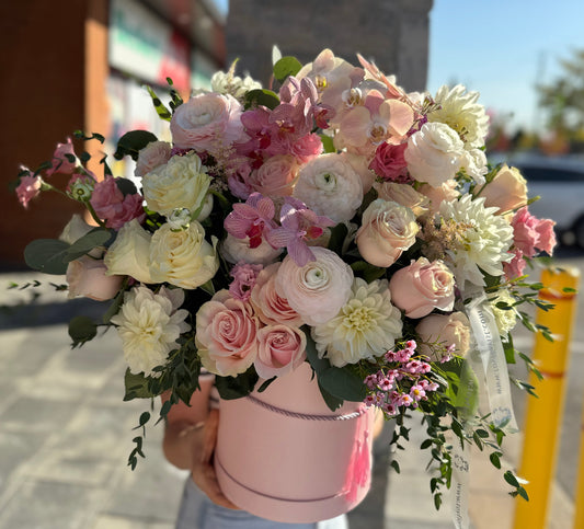 Pink Delight Flower Box Arrangement