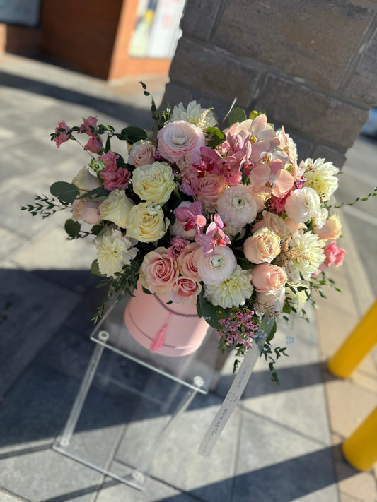 Pink Delight Flower Box Arrangement