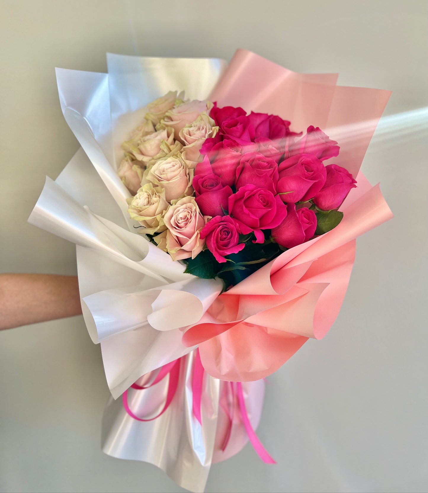 Dual Colour Love Rose Bouquet - Toy Florist