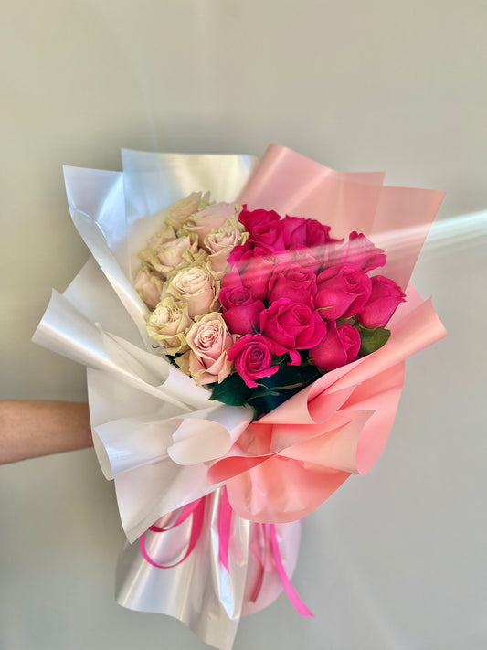 Dual Colour Love Rose Bouquet - Toy Florist