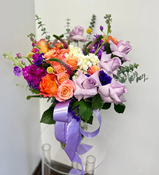 Florist pick vase arrangement - bright colours - Toy Florist