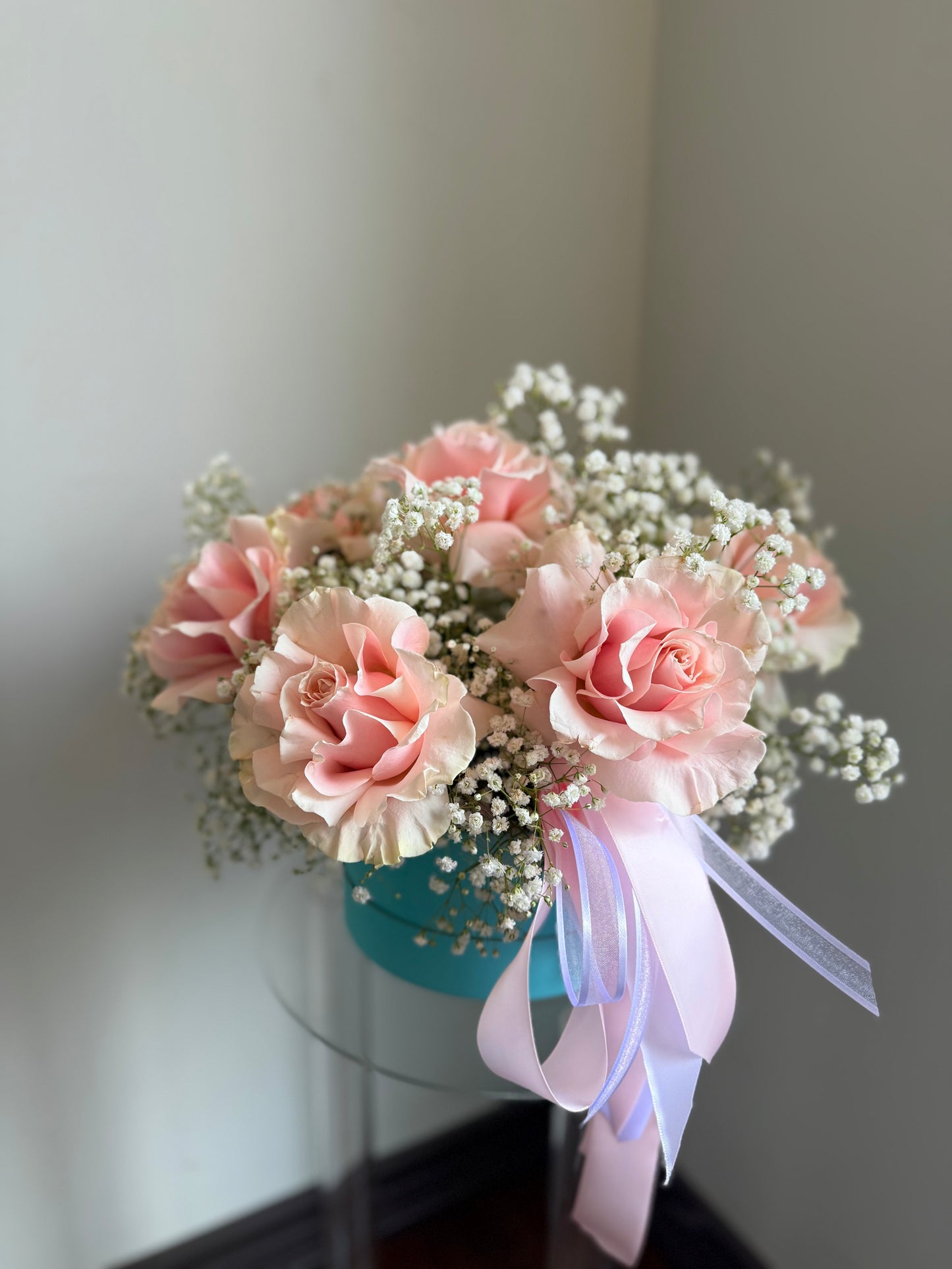 Pink Rose Flower Box