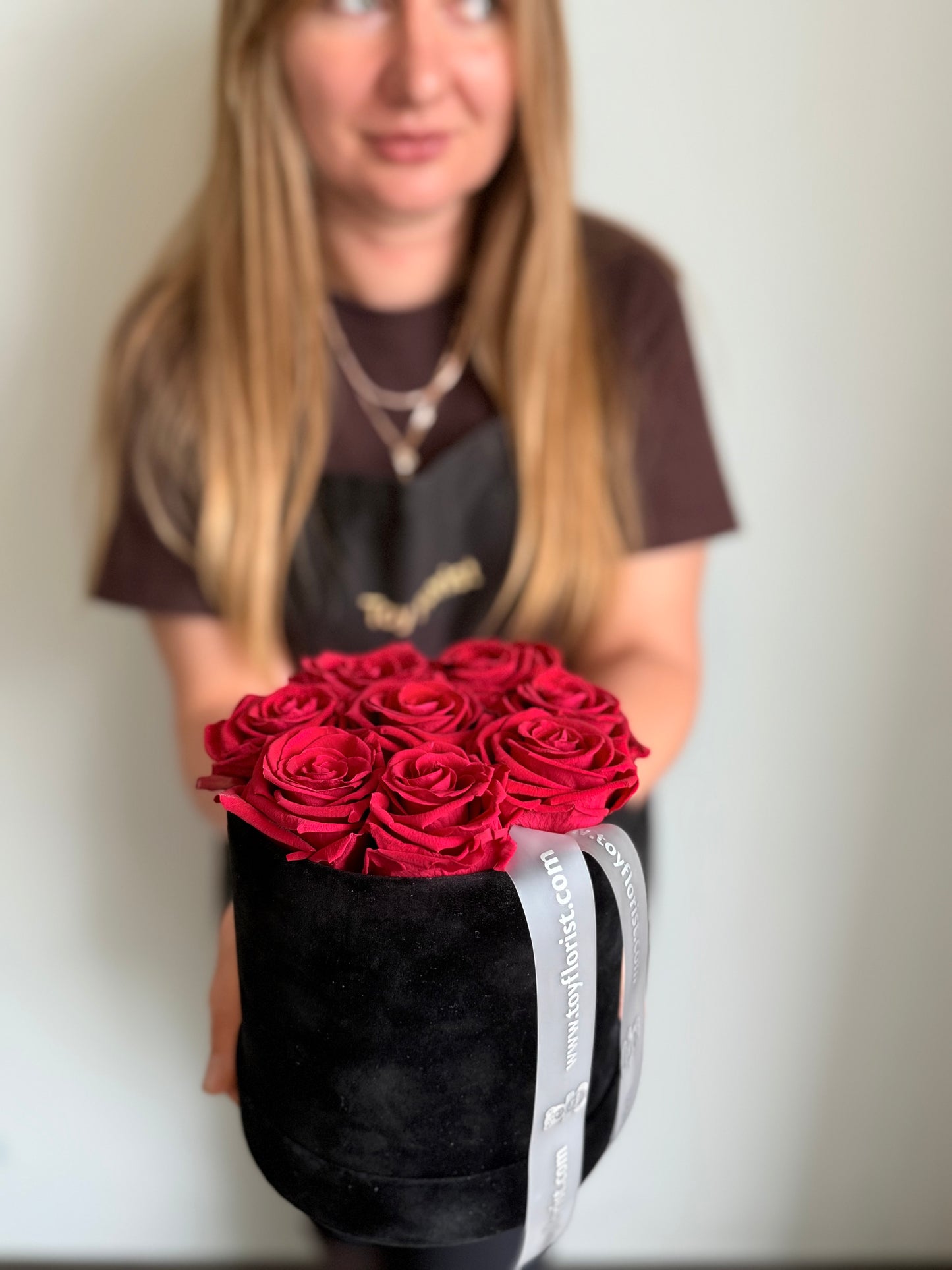 Eternal Red Roses in Velvet Box