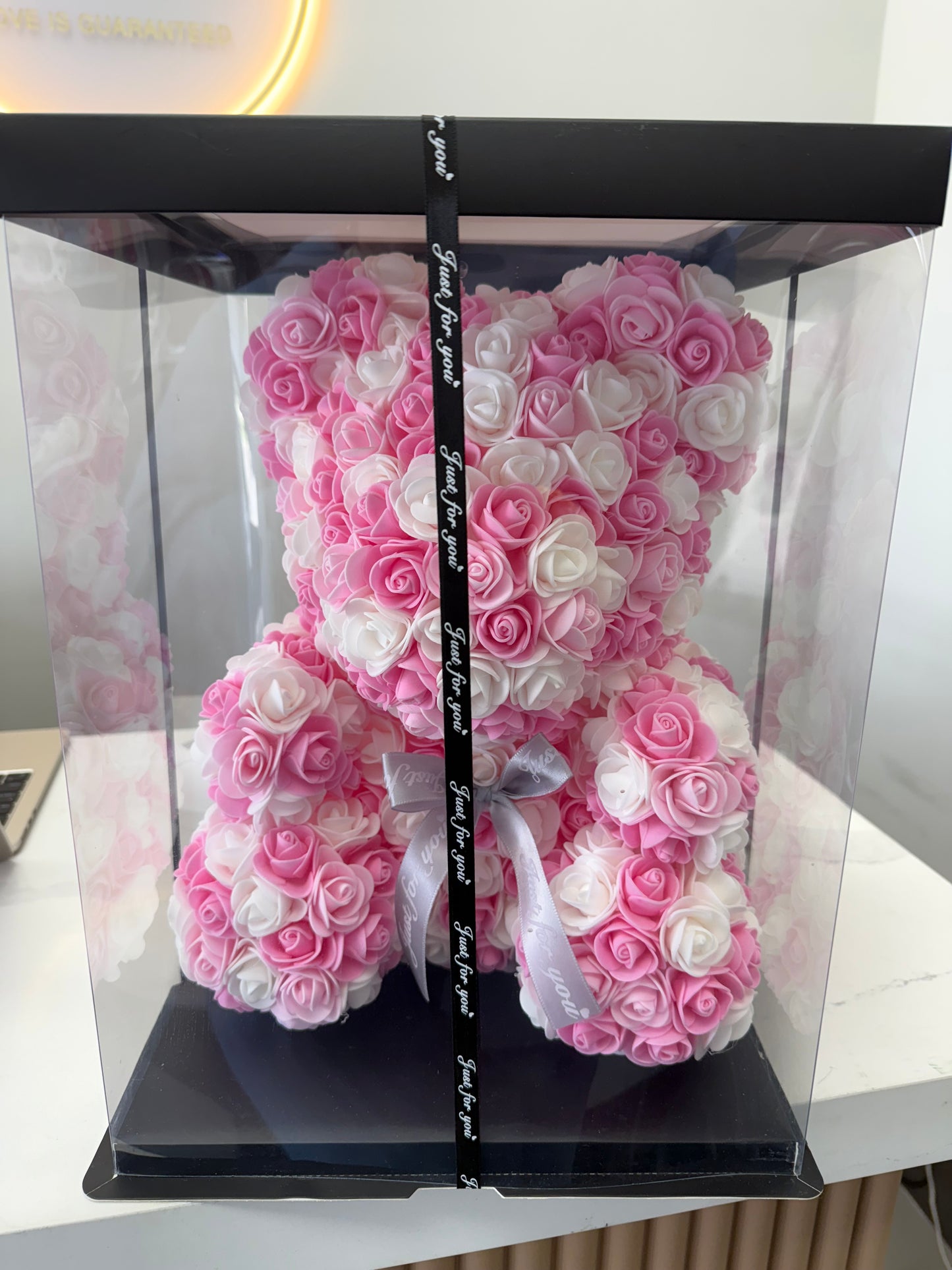 Rose Bear Pink & White