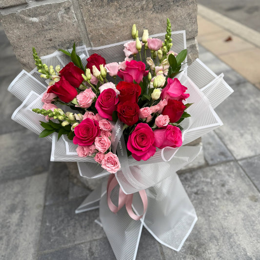 Flowers of the month Pink Rose Bouquet Toronto Flowers Toy Florist