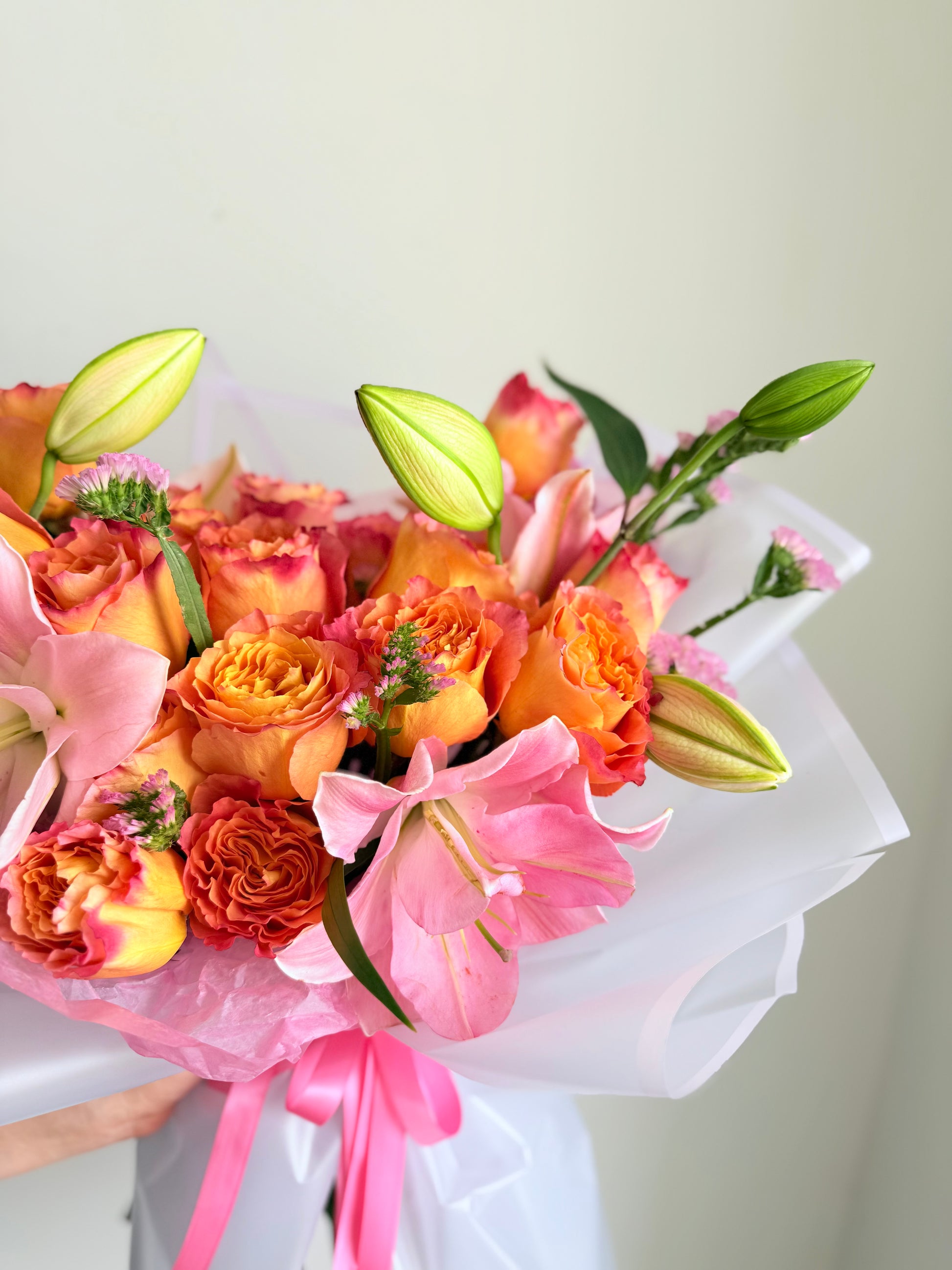 pink bouquet graduation lily flower