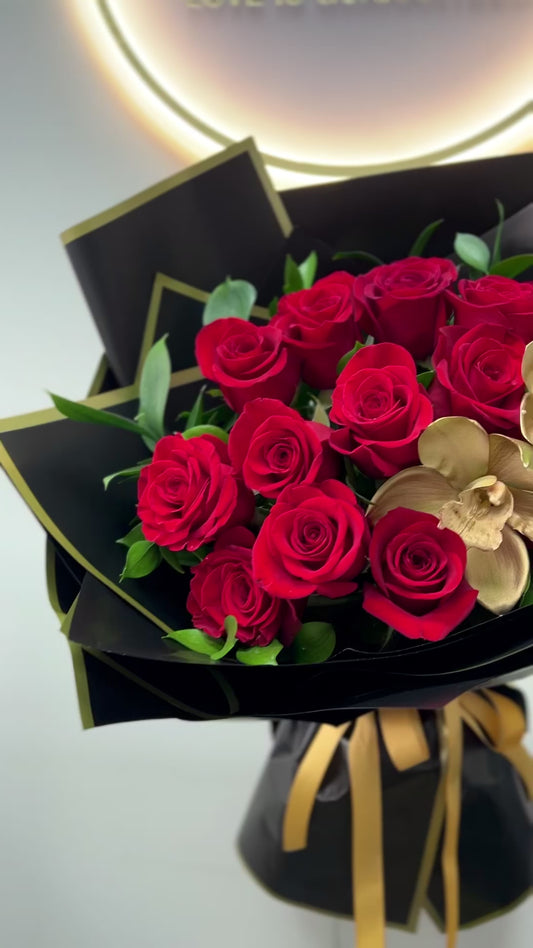 Golden Orchid Rose Bouquet