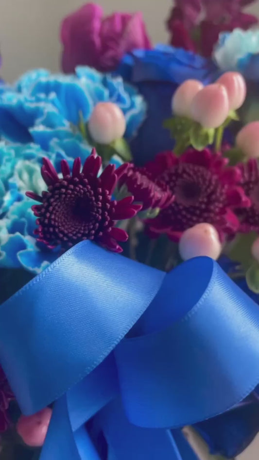 blue rose flower box