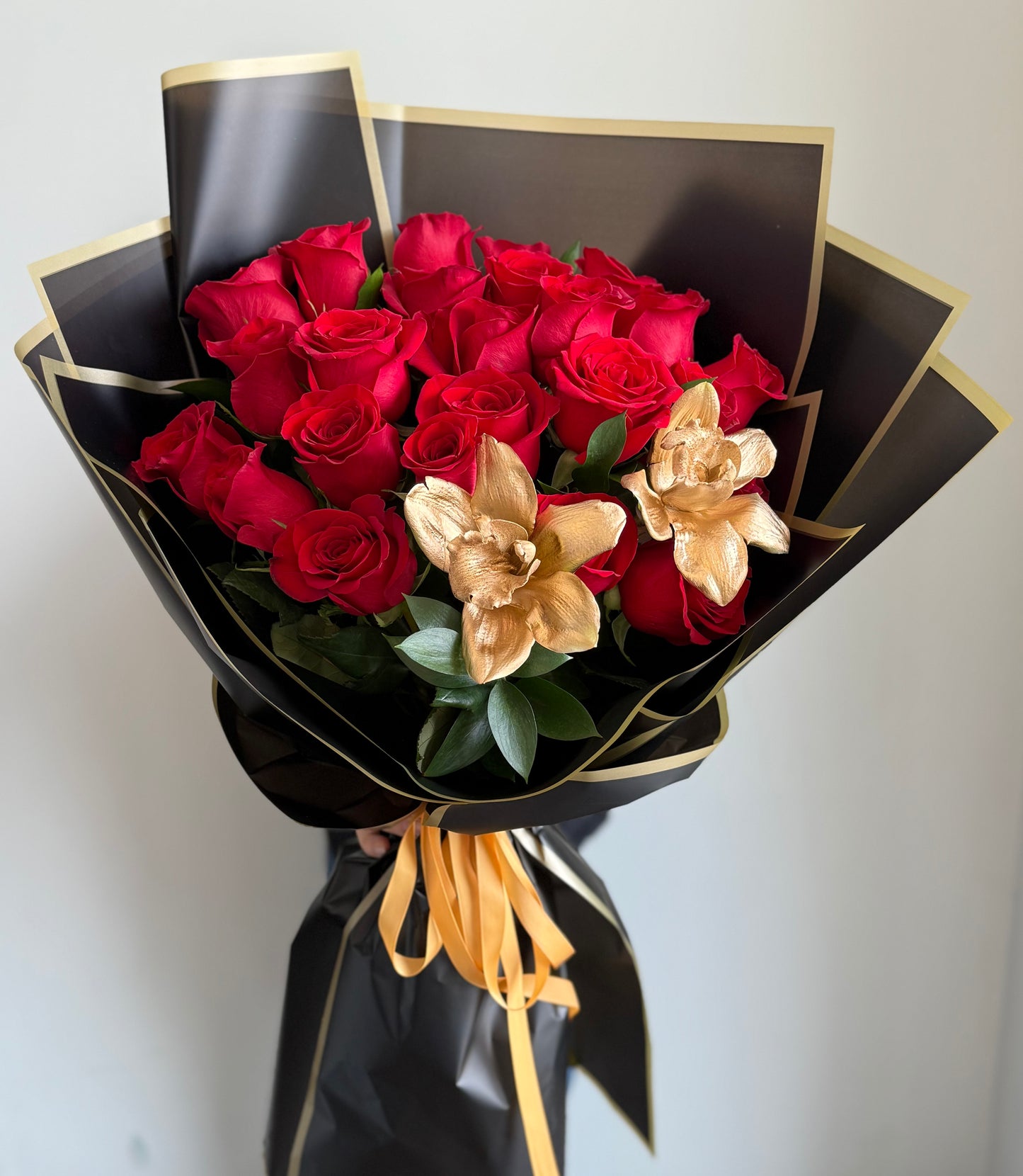 Golden Orchid Rose Bouquet