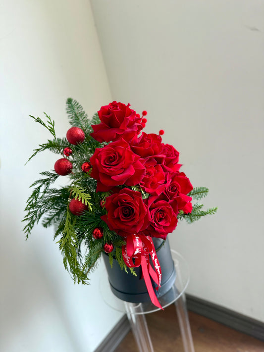 Christmas flowers red rose Toy Florist