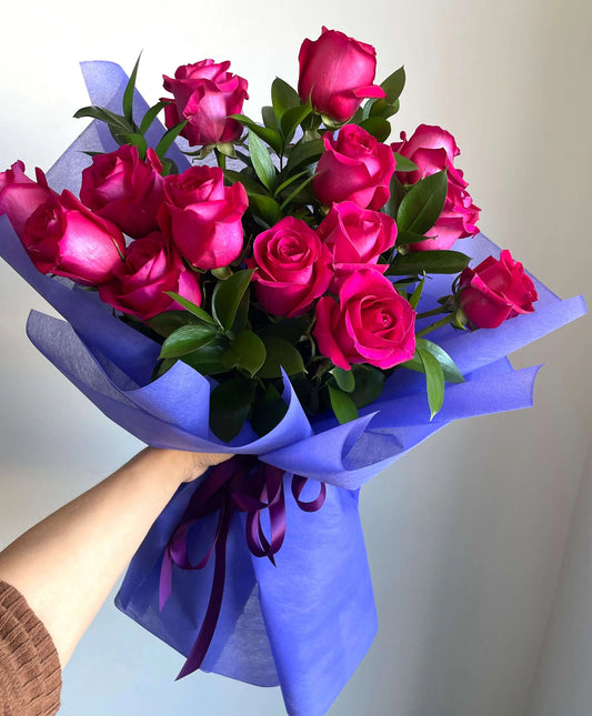 Hot Pink Roses Bouquet