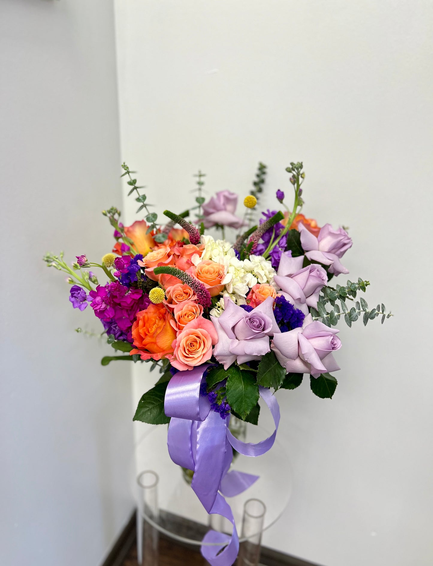 Florist pick vase arrangement - bright colours