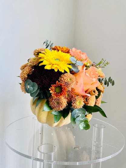 Pumpkin Vase Floral Arrangement
