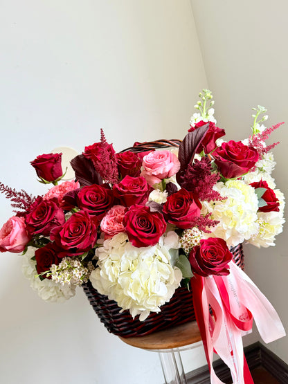 Rouge Royale – Luxury Rose &amp; Hydrangea Basket | Toy Florist