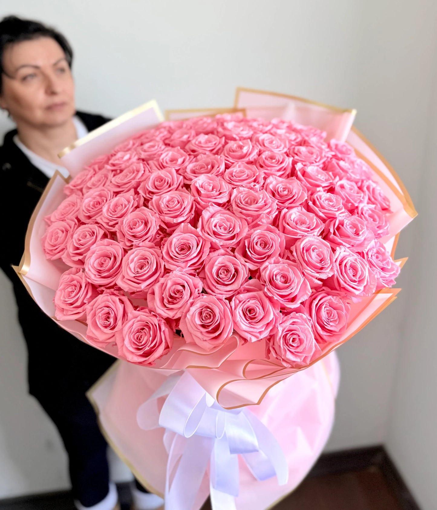 Pink Glitter Eternal Roses Toy Florist