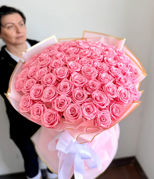 Pink Glitter Eternal Roses Toy Florist