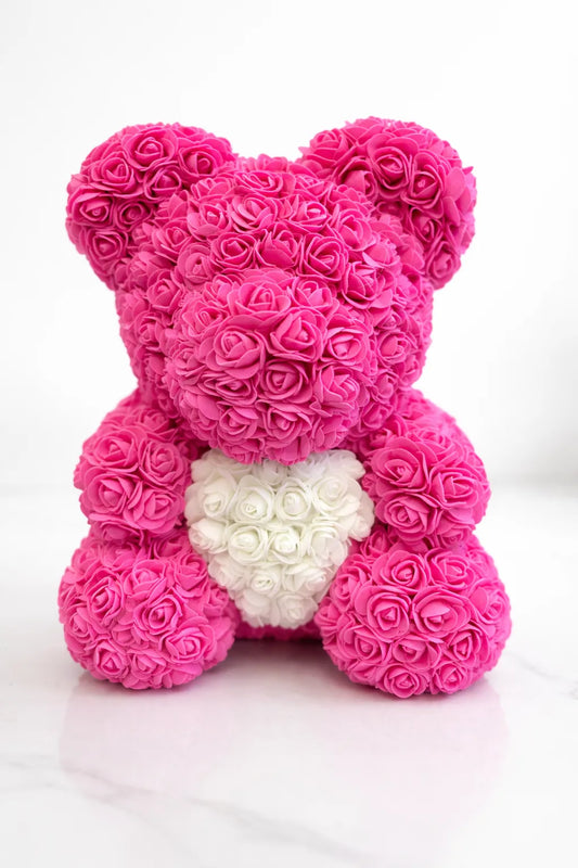 Rose Bear Pink with White Heart