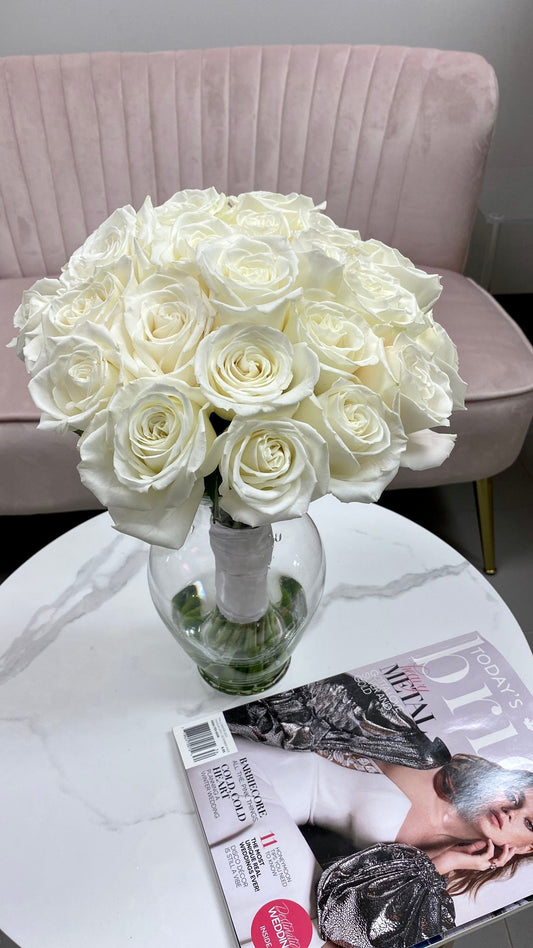White roses bridal bouquet Toy Florist 