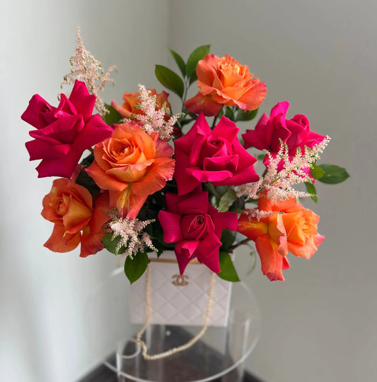 Rose orange and hot pink Flower Box