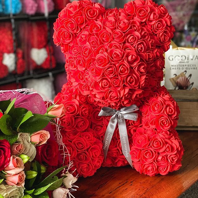 Bouquet True Love Rose Bear Flower Bouquet Rose Teddy Bear $5 True