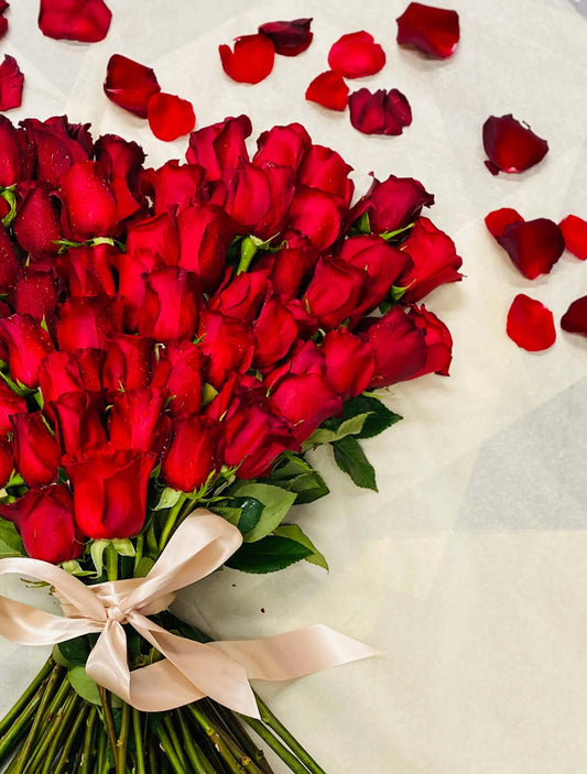Heart Shape Red Rose Bouquet 
