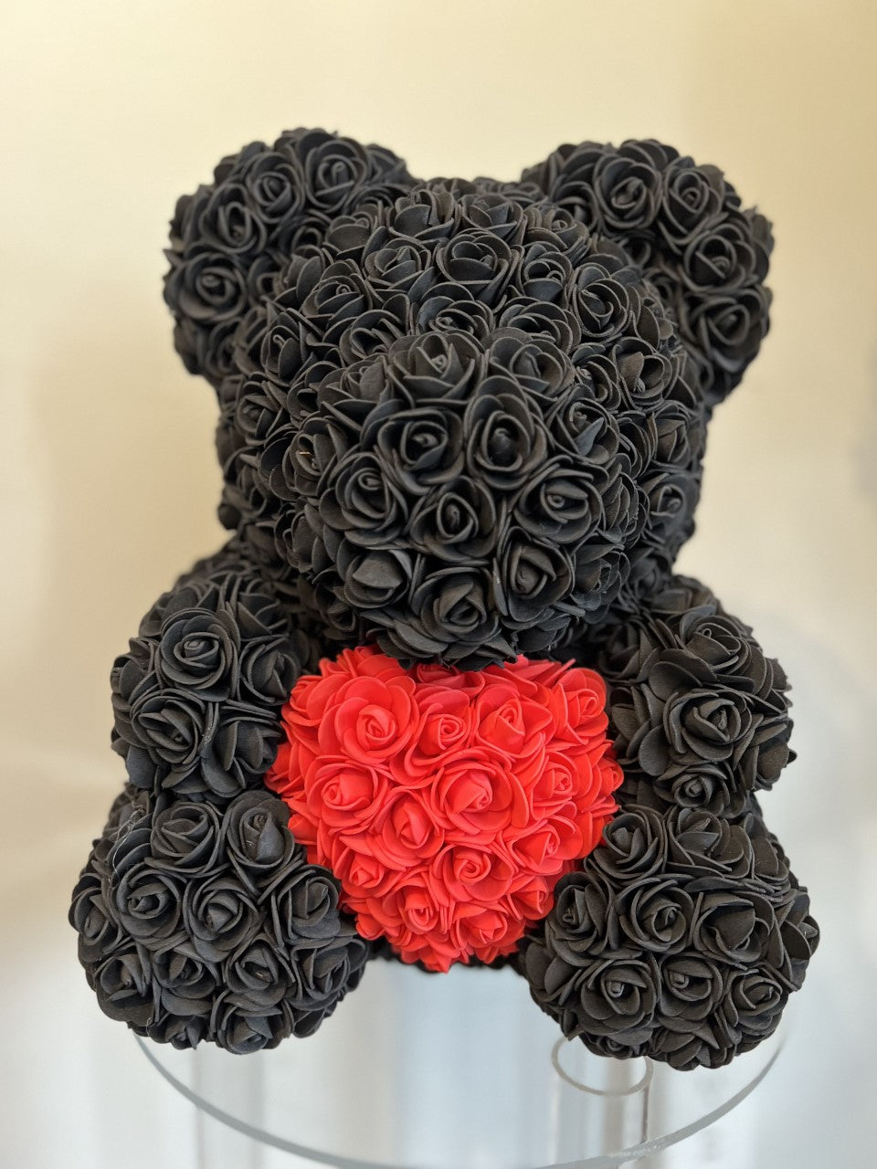 Rose Bear Black (with Red Heart)